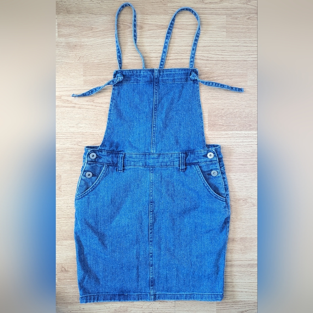 ICHI | Denim Dungaree Dress, Overall Style Mini, Size S